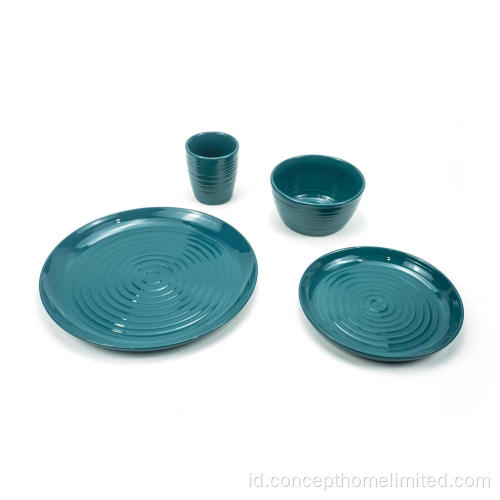 Set Dinner Glaze Stoneware Berbagai Warna - Multi